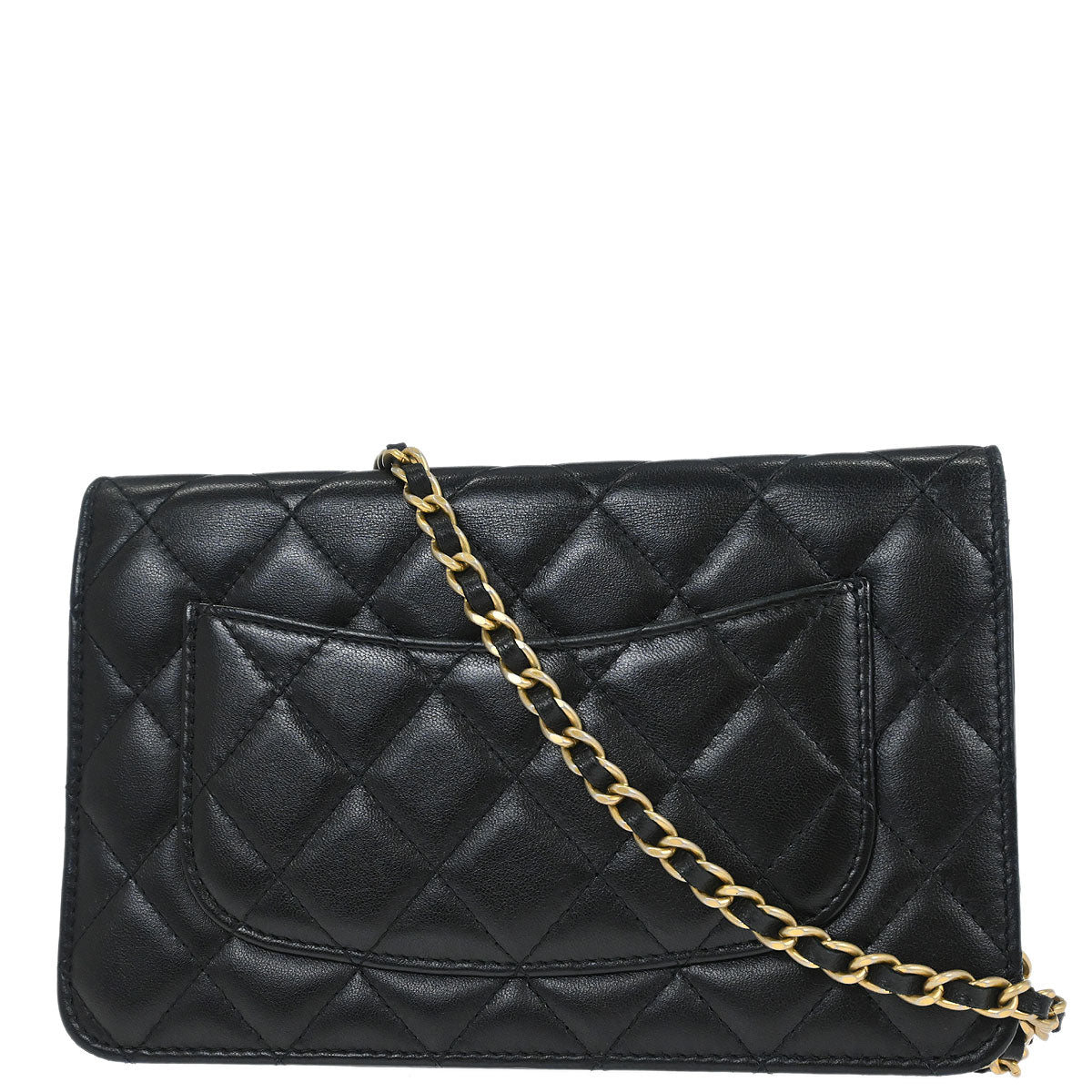 Chanel 2019 Black Lambskin Classic WOC Wallet on Chain Bag