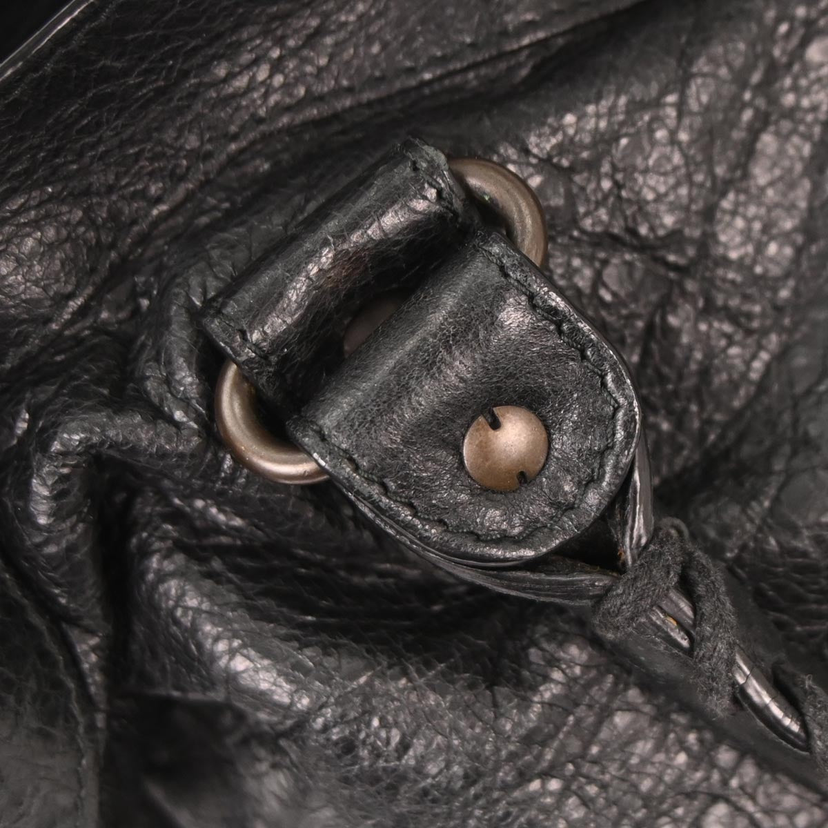 Balenciaga Black Lambskin Classic City 2way Shoulder Handbag