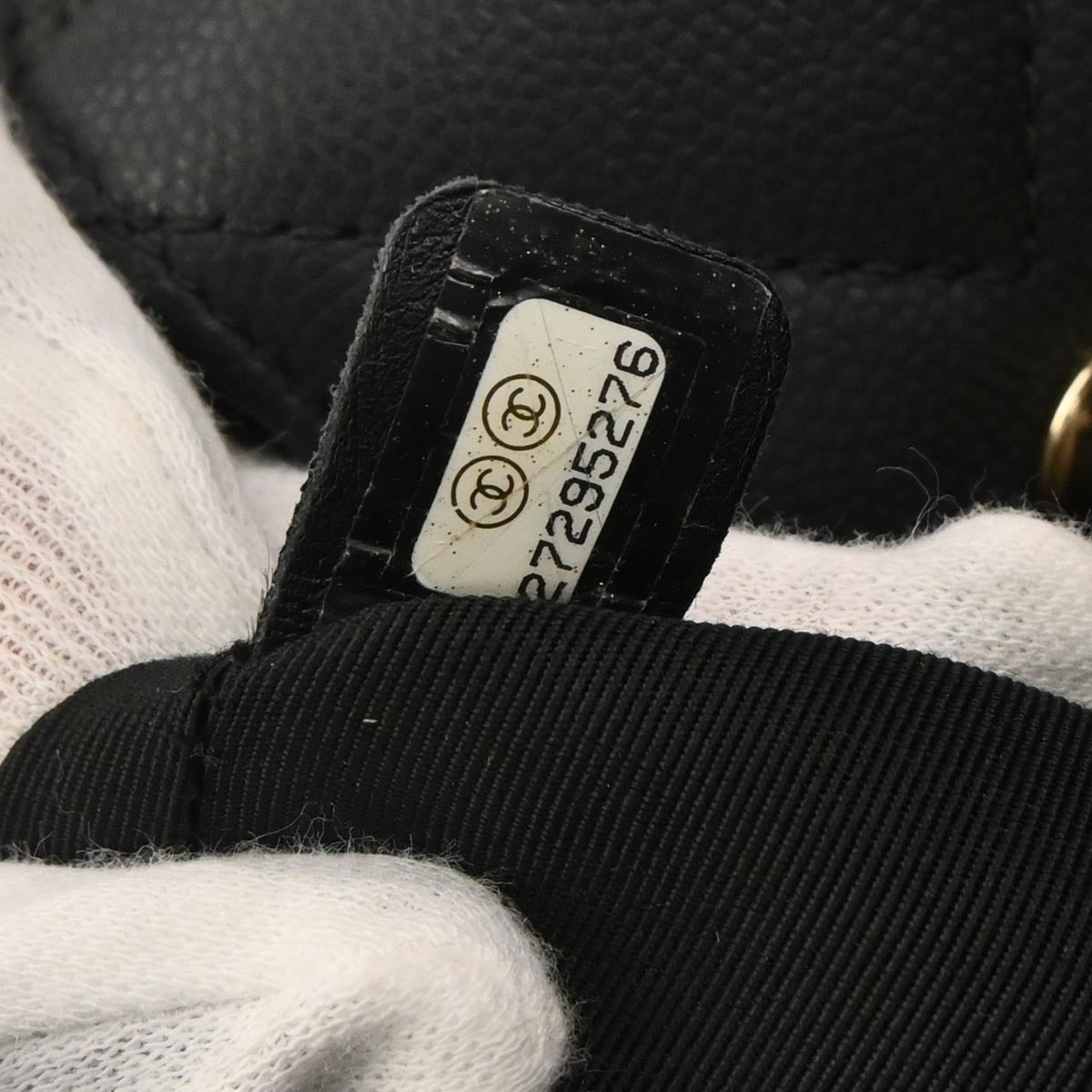 Chanel 2019 Black Caviar Skin Chevron Shopping Tote Chain Handbag