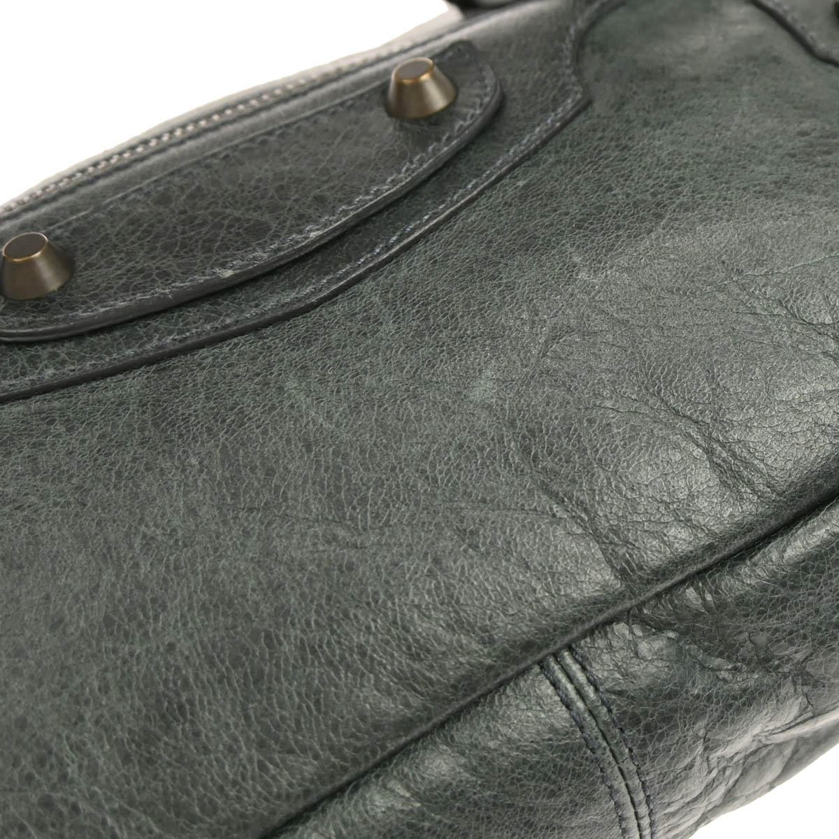 Balenciaga Dark Green Lambkin The First 2way Shoulder Handbag