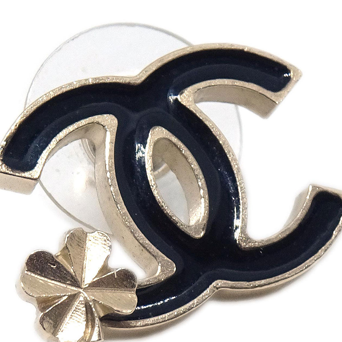 Chanel Pierced Earrings Gold CC B12A