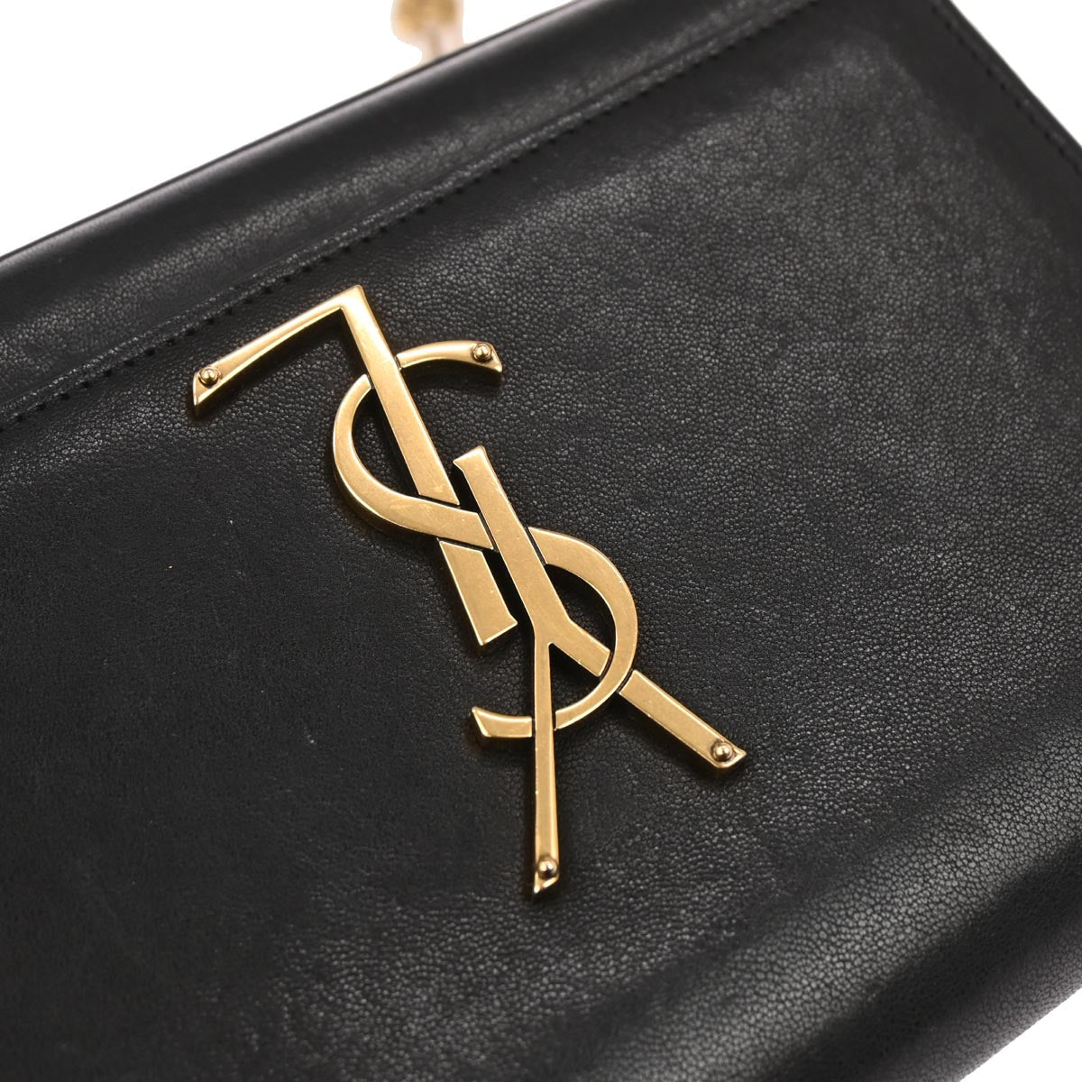Saint Laurent Black Kate Heart Chain Shoulder Bag