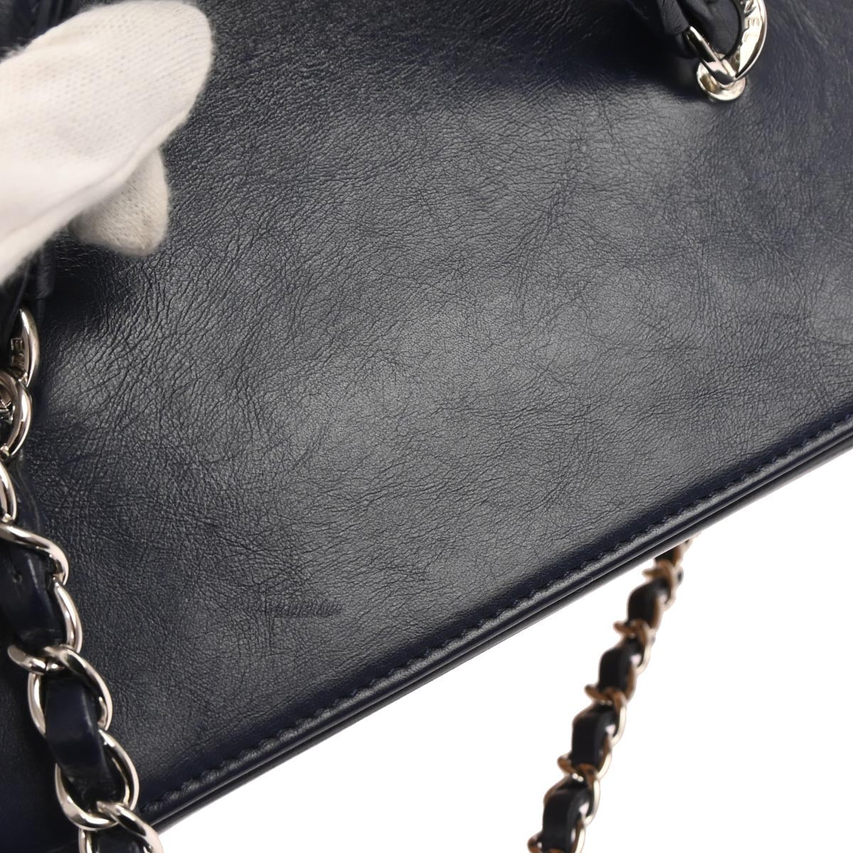 Chanel 2019 Navy Rattan Calfskin Take Away Vanity Case 2way Handbag