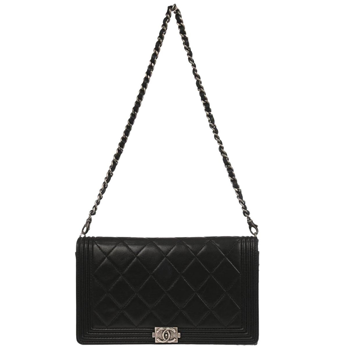 Boy Chanel 2014-2015 Black Lambskin Chain WOC Shoulder Bag