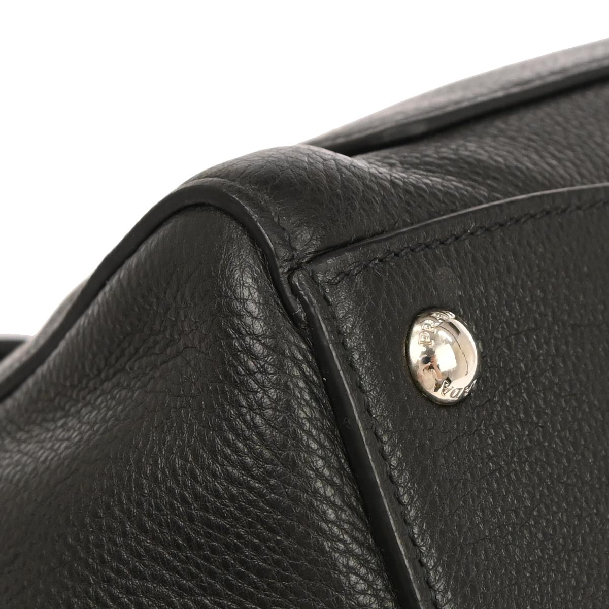 Prada Black Leather 2way Shoulder Tote Handbag