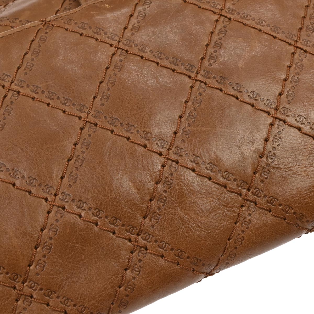 Chanel 2012 Brown Calfskin Mademoiselle Lock Chain Shoulder Bag