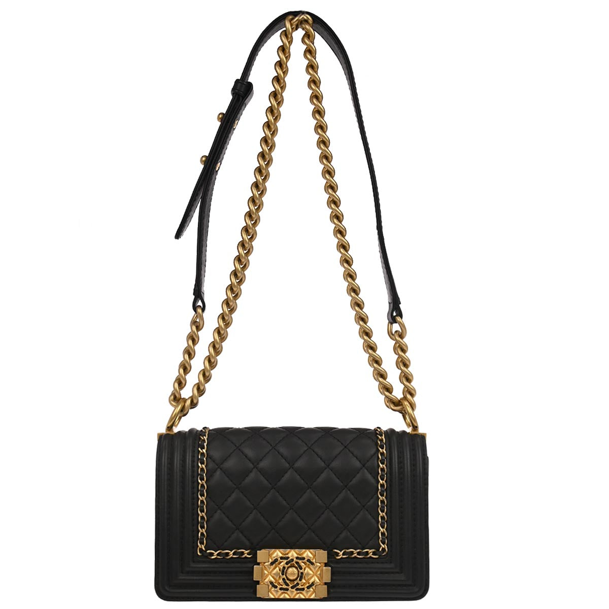 Boy Chanel 2019 Black Lambskin Small Chain Shoulder Bag