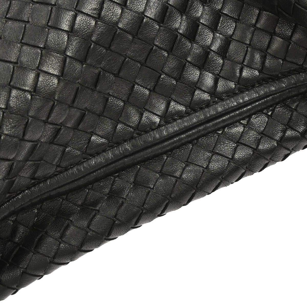 Bottega Veneta Black Lambskin Intrecciato Hobo Handbag