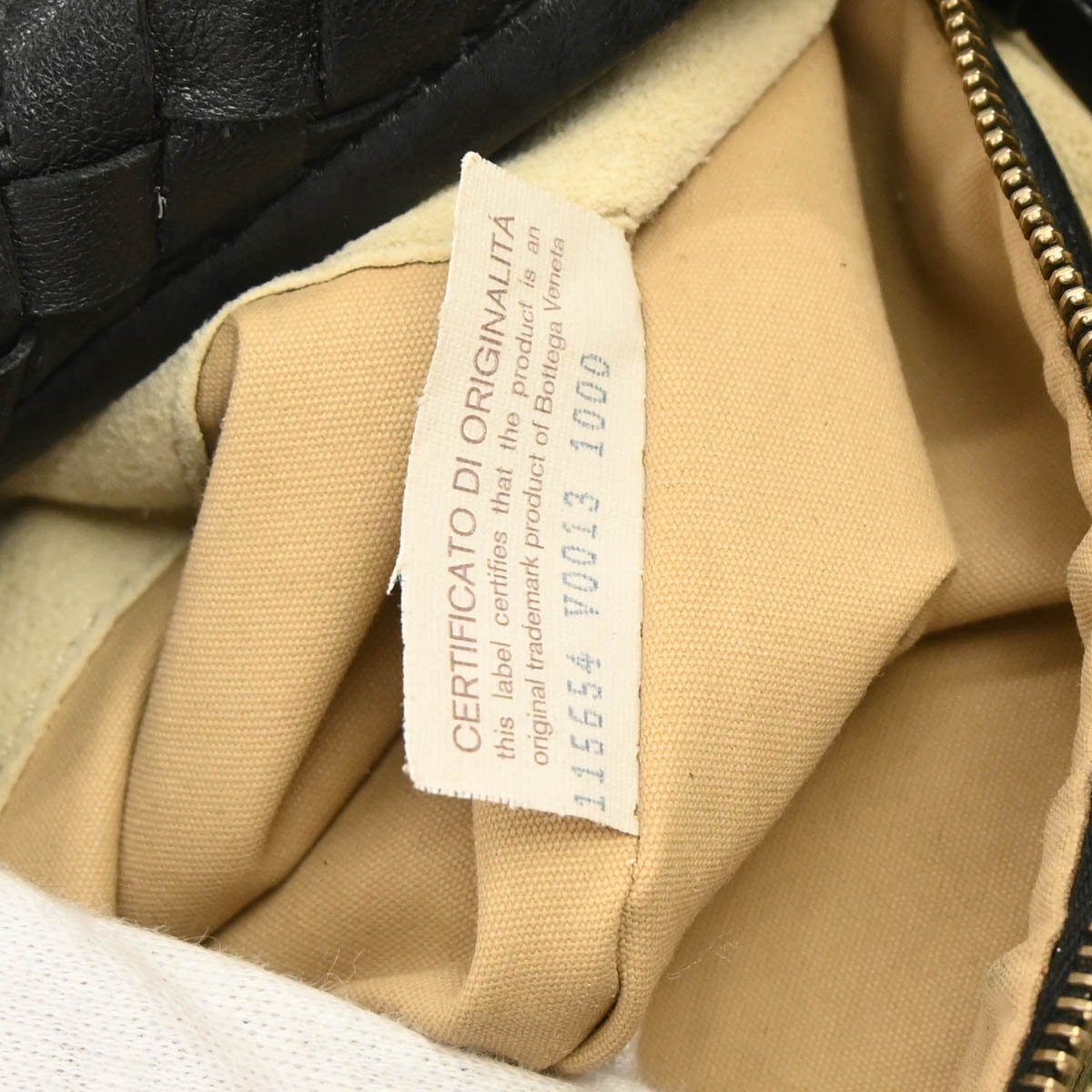 Bottega Veneta Black Lambskin Intrecciato Hobo Handbag