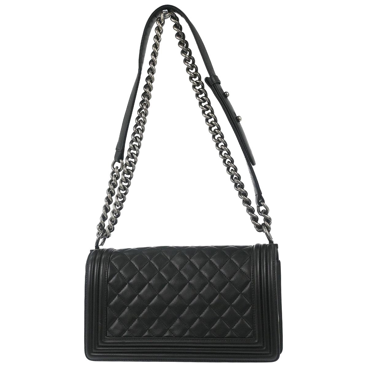 Boy Chanel 2013-2014 Black Lambskin Medium Shoulder Bag