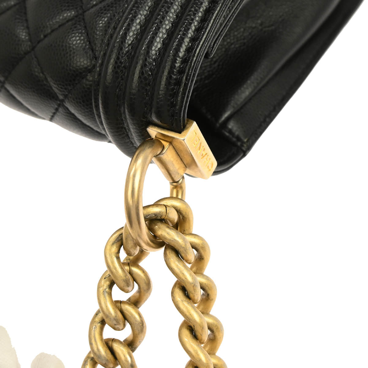 Boy Chanel 2019 Black Caviar Skin Medium Shoulder Bag