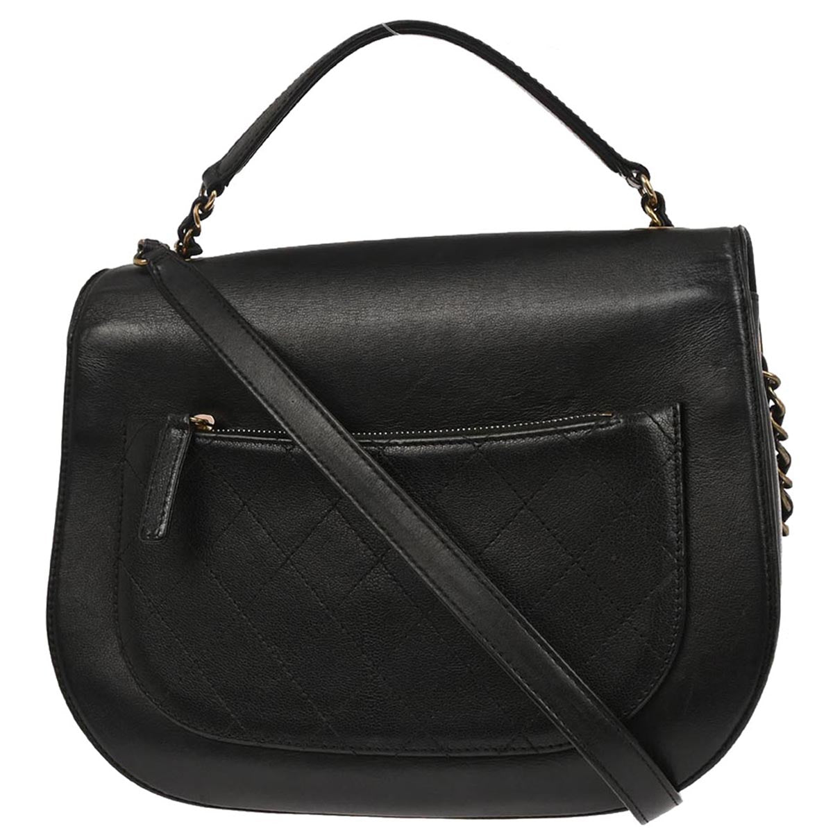 Chanel Black Calfskin Coco Curve 2way Shoulder Handbag