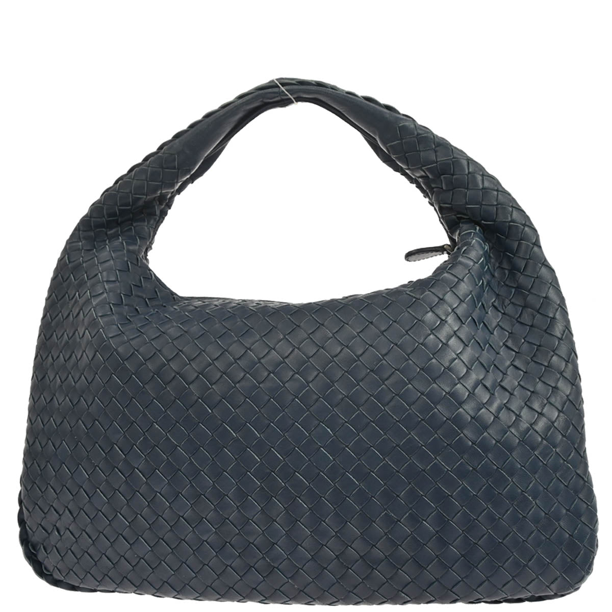 Bottega Veneta Navy Lambskin Intrecciato Hobo Handbag