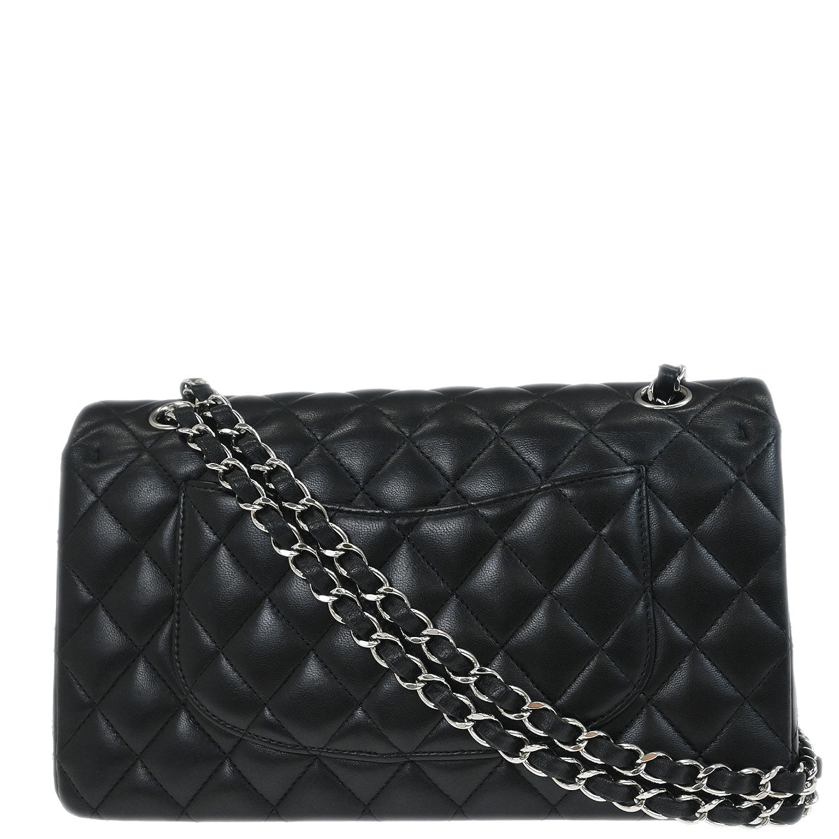 Chanel 2019 Black Lambskin Medium Classic Double Flap Shoulder Bag