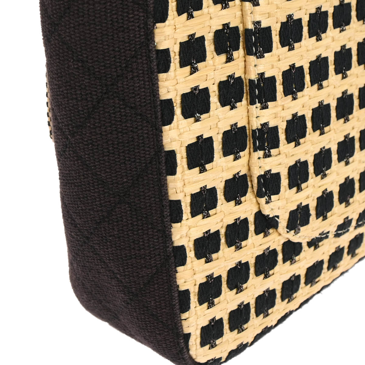 Chanel 2011 Beige Raffia Jumbo Mademoiselle Lock Shoulder Bag