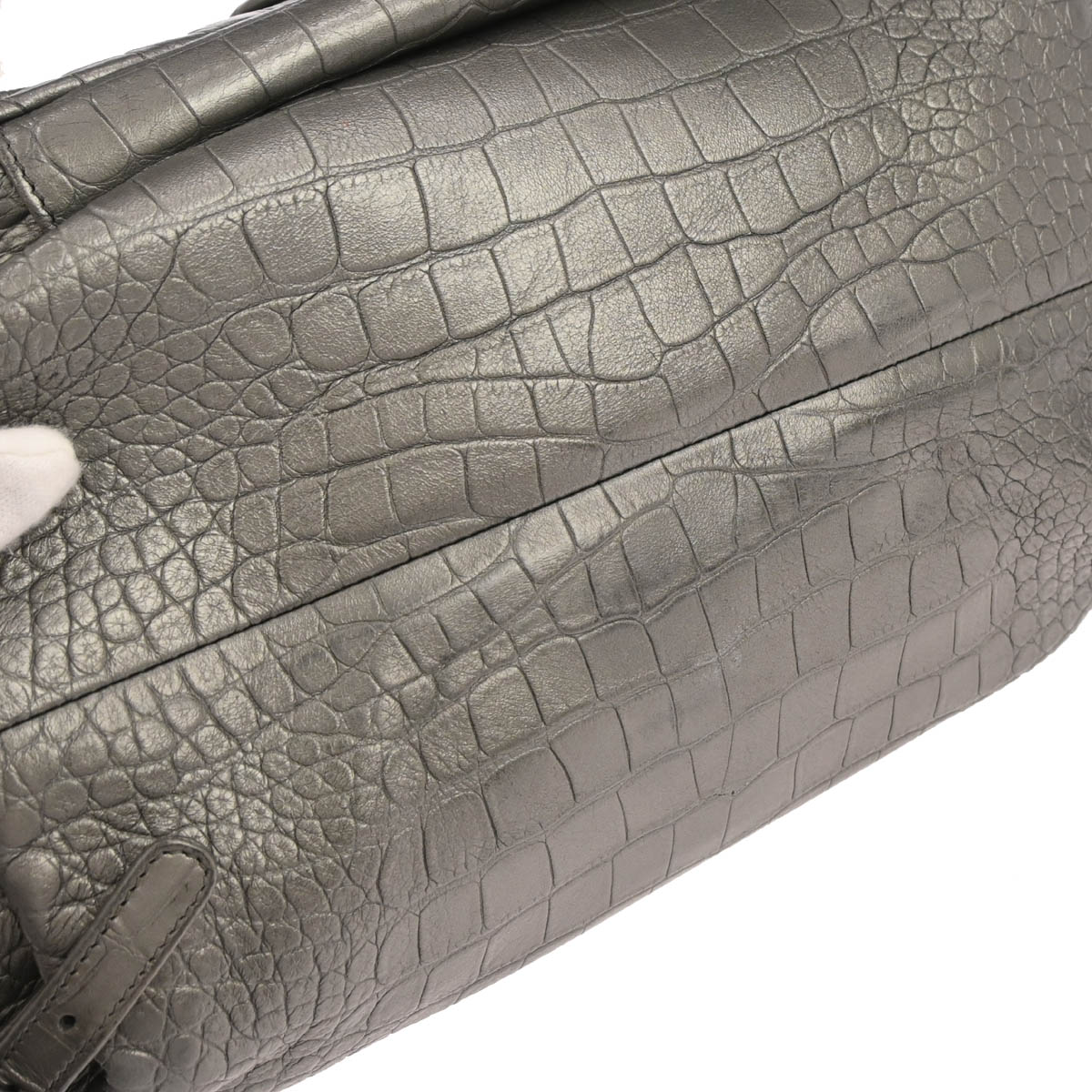 Chanel 2019 Silver Embossed Leather Backpack