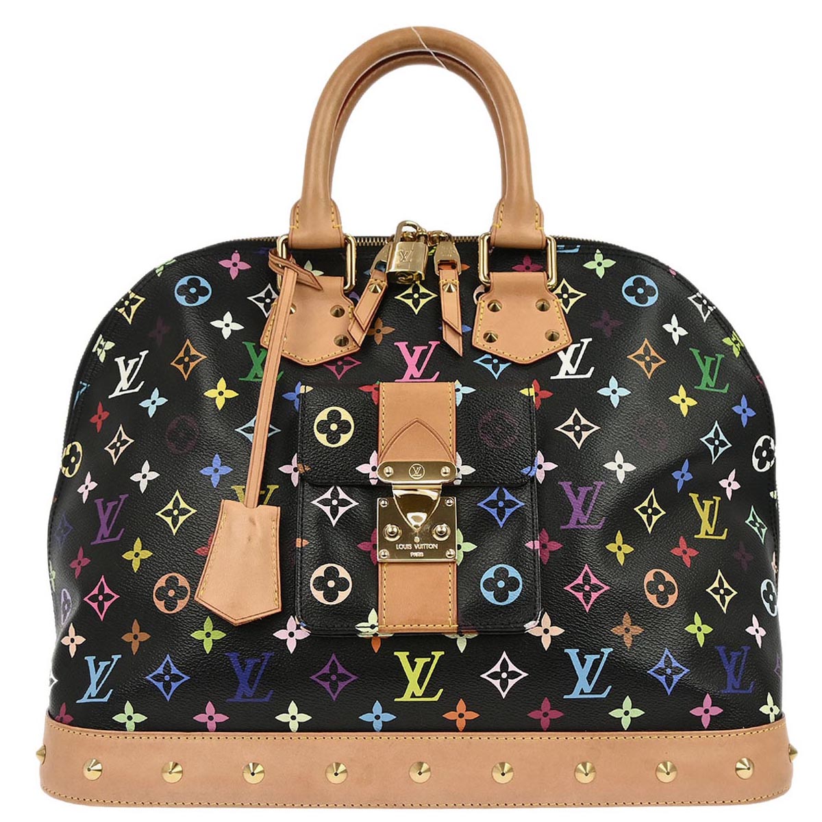 Louis Vuitton Black Monogram Multicolor Alma GM Handbag M40442