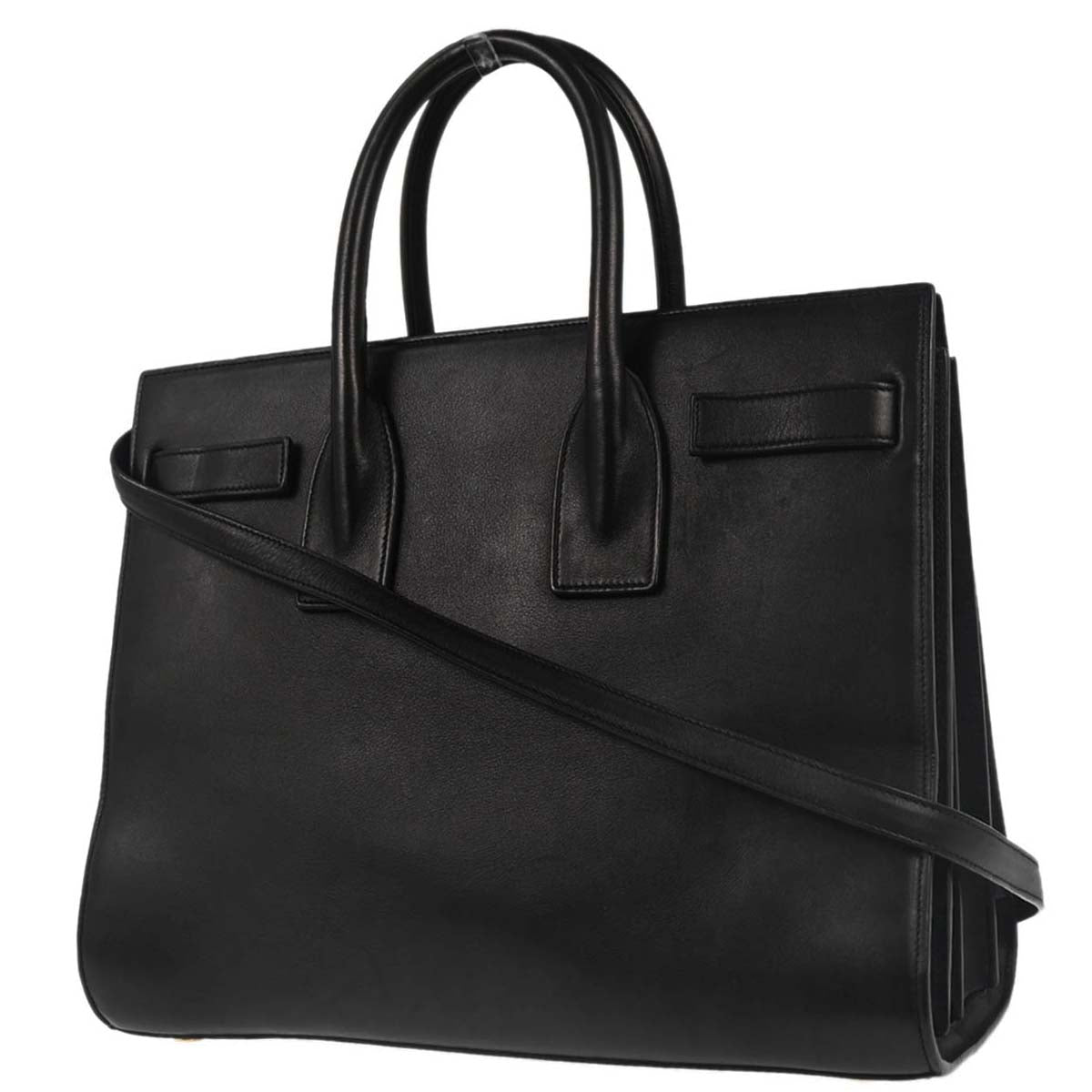 Saint Laurent Black Calfskin Sac de Jour 2way Shoulder Handbag