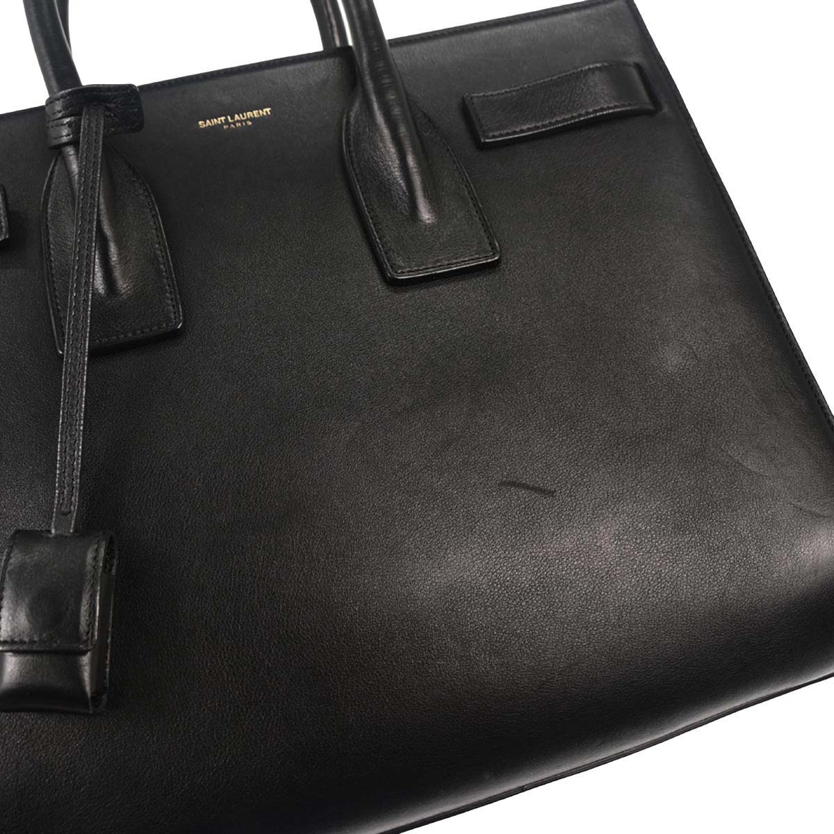 Saint Laurent Black Calfskin Sac de Jour 2way Shoulder Handbag