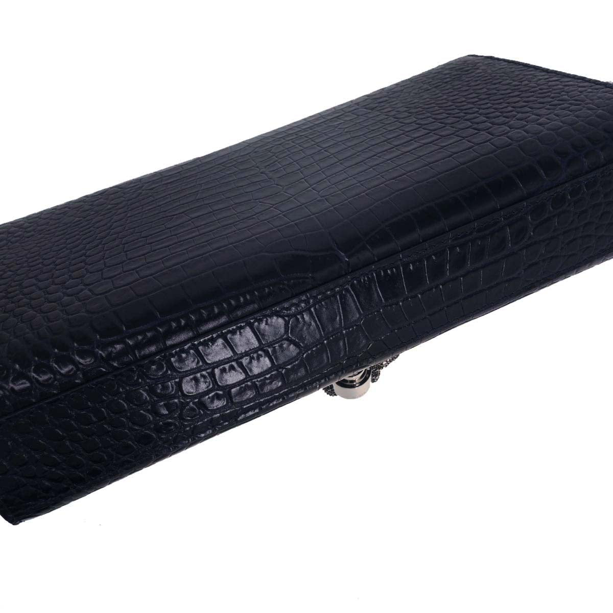 Saint Laurent Navy Embossed Leather Kate Shoulder Bag