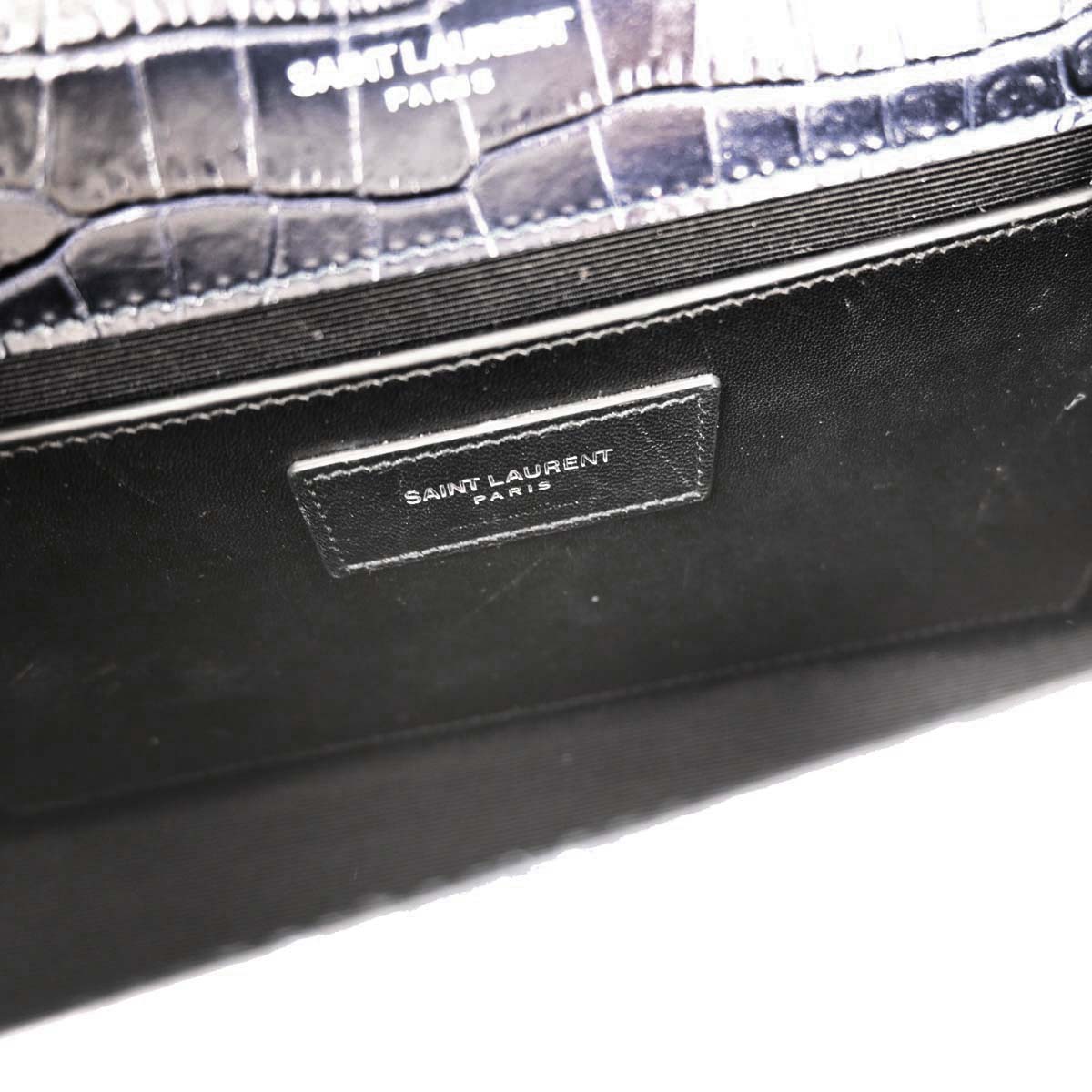 Saint Laurent Navy Embossed Leather Kate Shoulder Bag