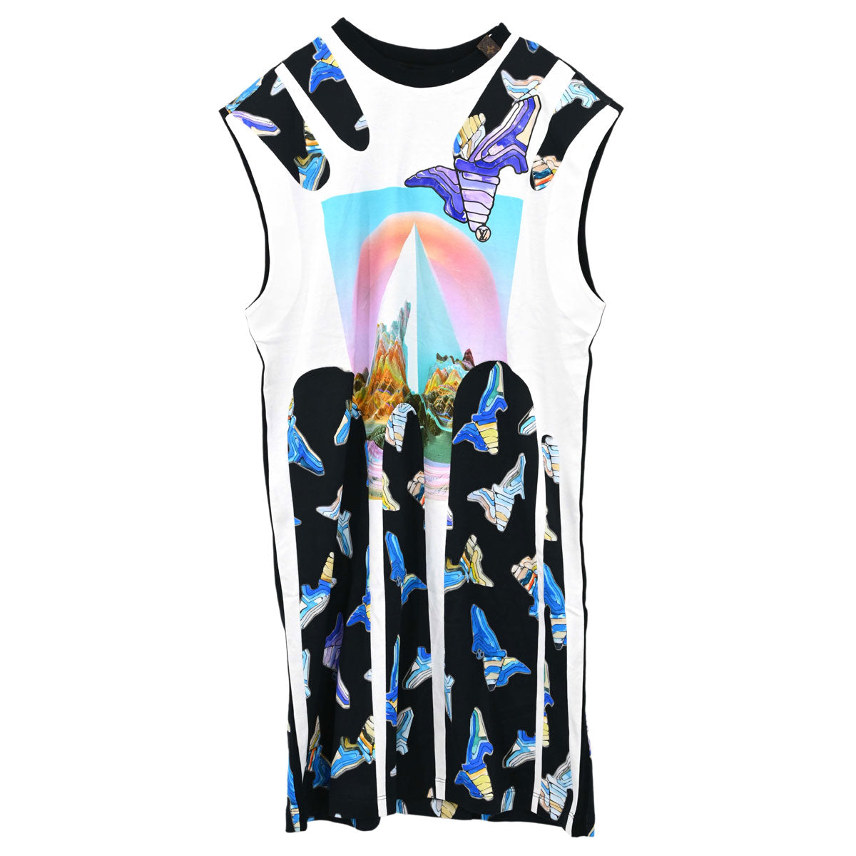 Louis Vuitton 2019 Sleeveless Print Dress White #S