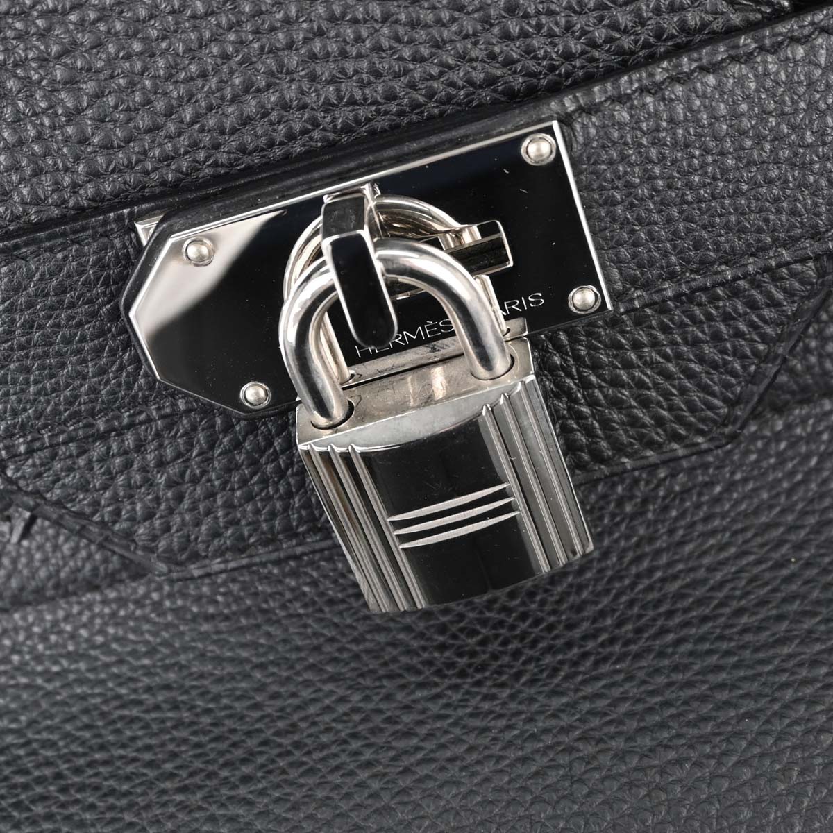 Hermes Black Togo HAC Haut a Courroies 50 Handbag