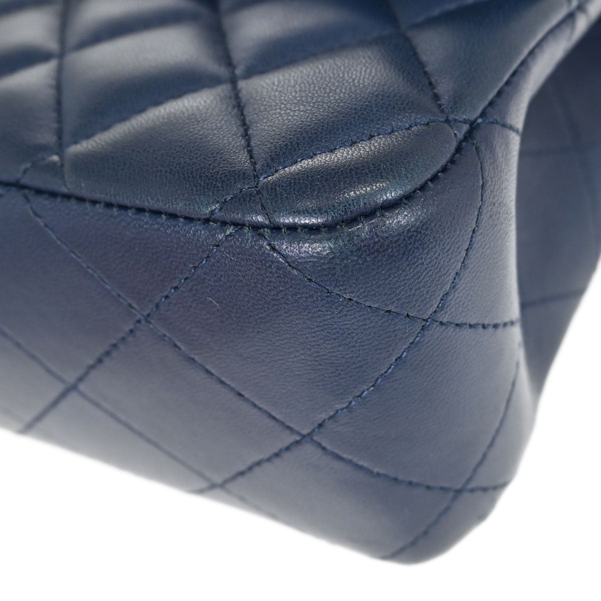 Chanel Navy Lambskin Medium Classic Double Flap Shoulder Bag
