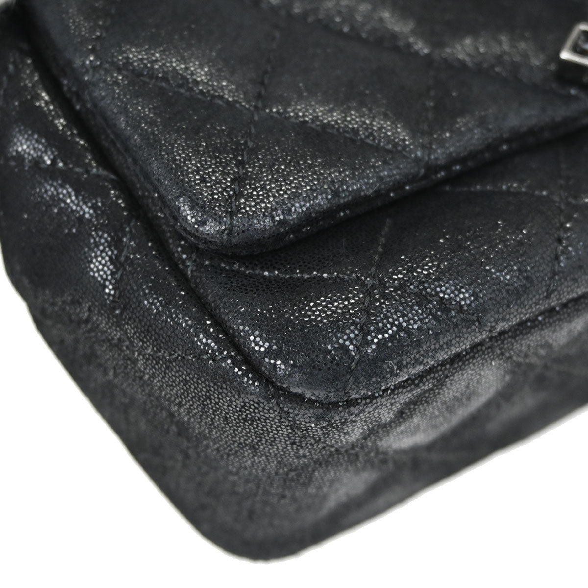 Chanel Metallic Black Calfskin Crystal CC Shoulder Bag