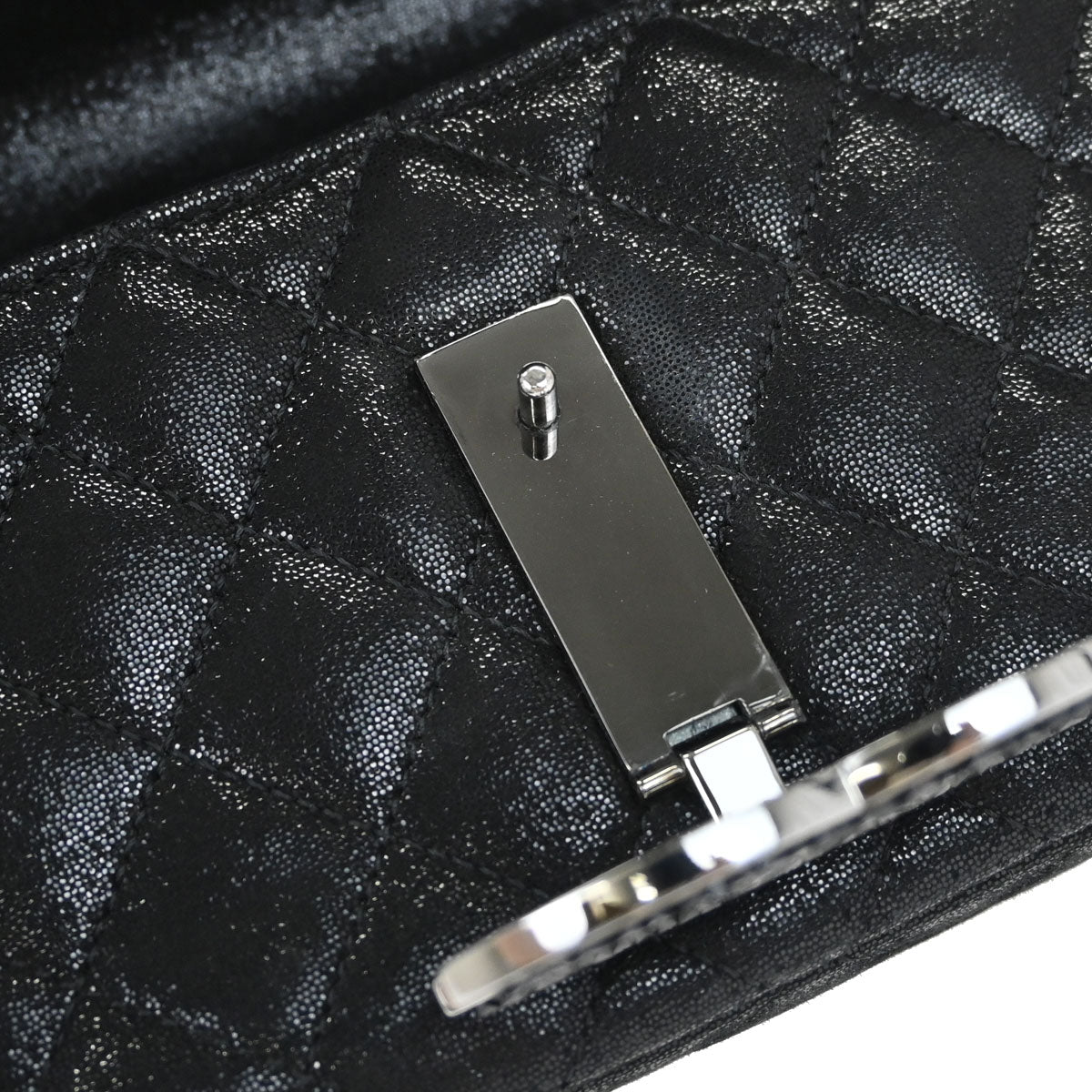 Chanel Metallic Black Calfskin Crystal CC Shoulder Bag