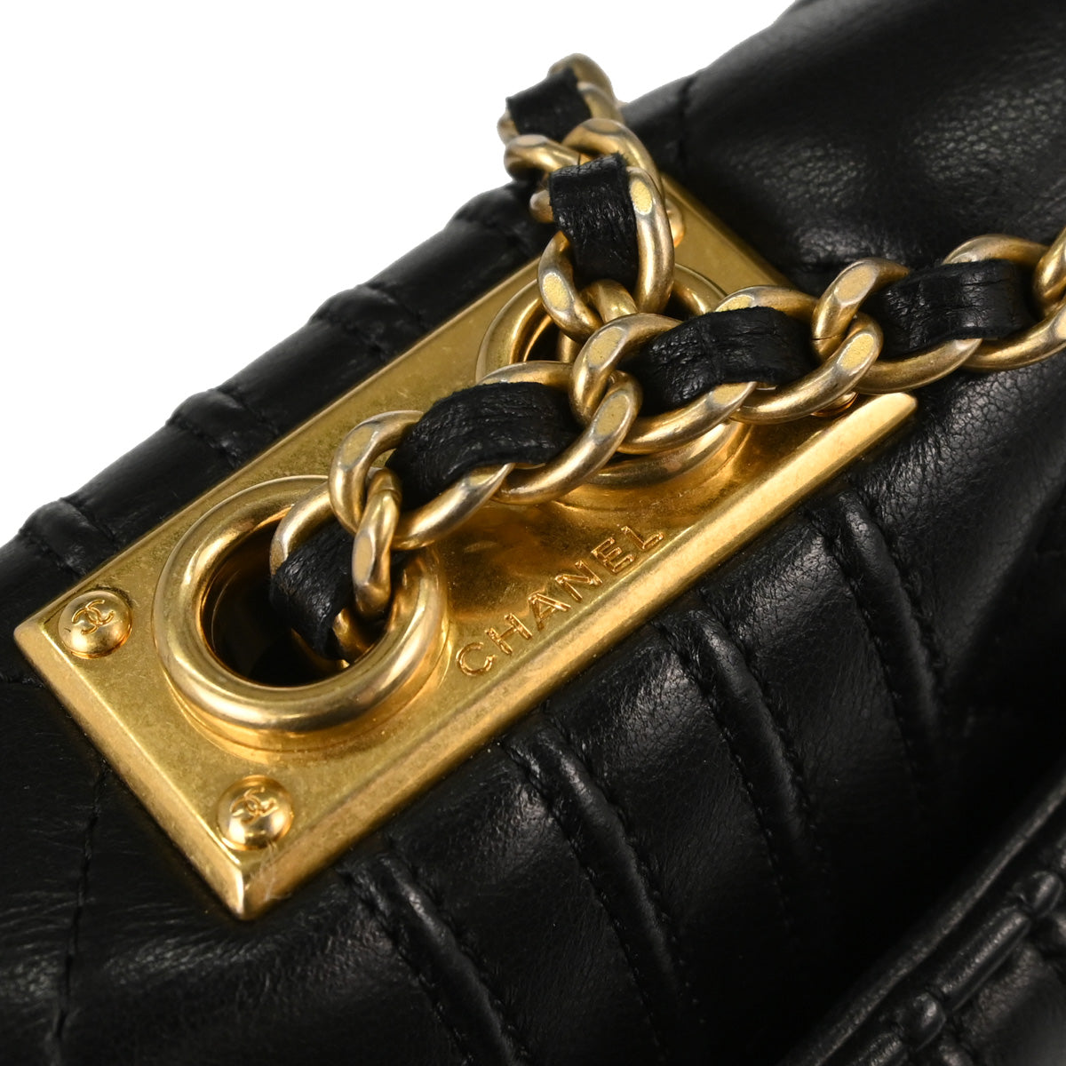 Chanel 2014-2015 Black Lambskin Mademoiselle Shoulder Bag