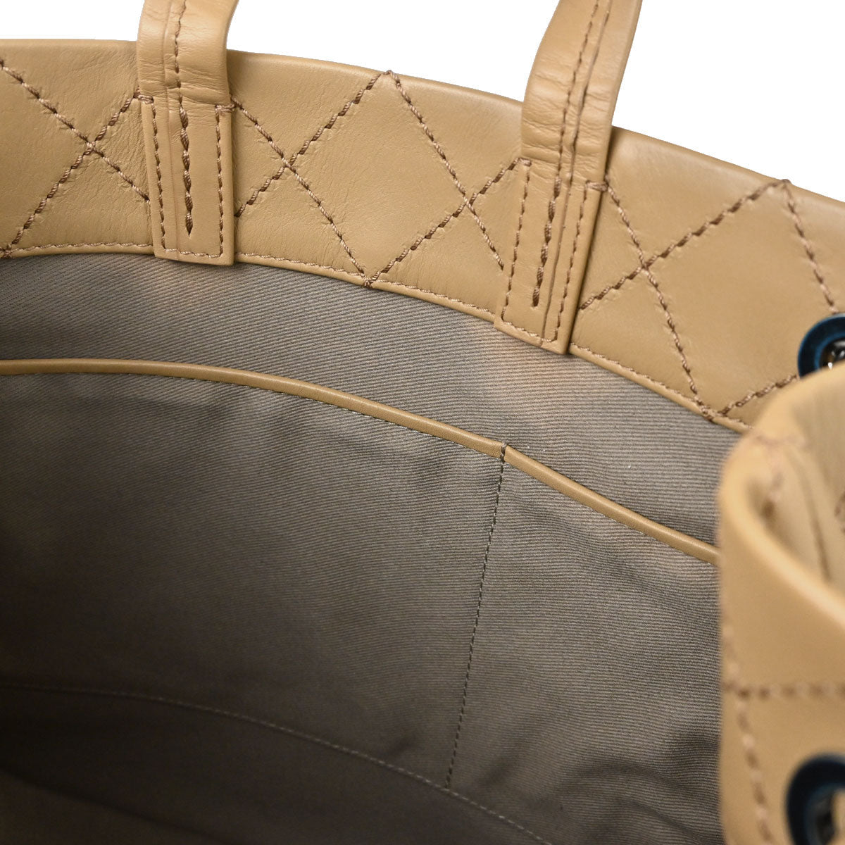 Chanel 2015-2016 Beige Calfskin Wild Stitch Tote 2way Shoulder Handbag