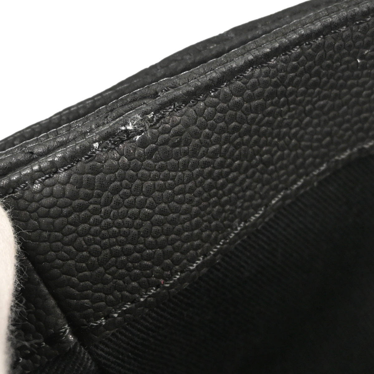 Chanel 2012-2013 Black Caviar Skin Straight Flap Shoulder Bag