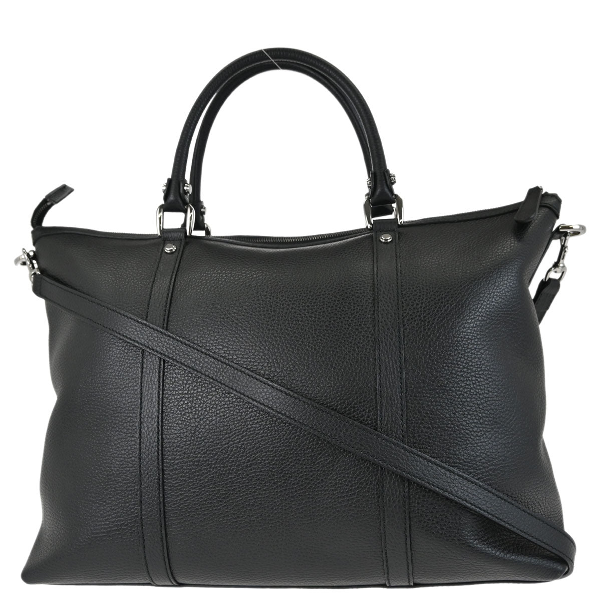 Gucci Black Leather Tote 2way Shoulder Handbag