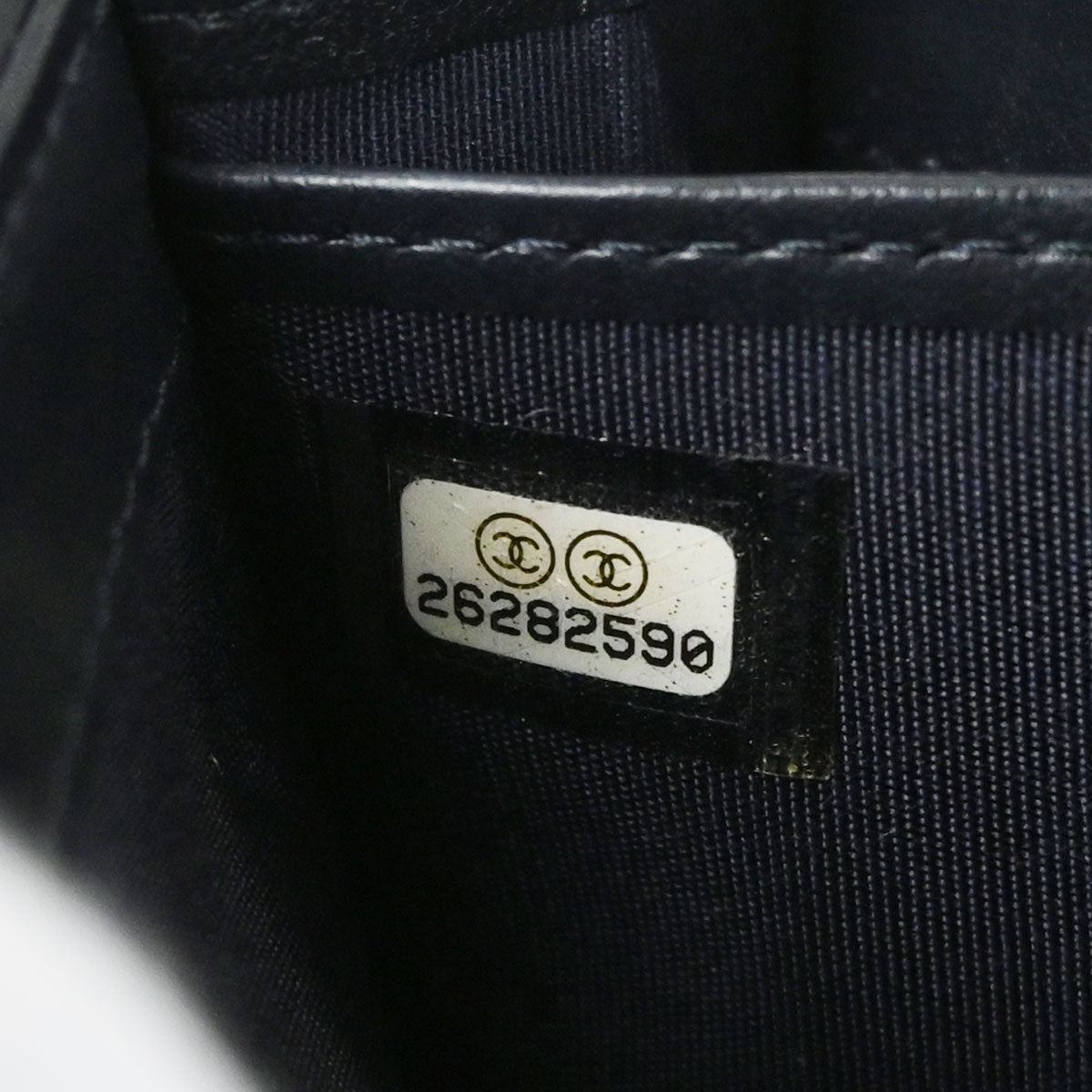 Chanel 2018-2019 Navy Lambskin Chevron CC Button Flap Long Wallet