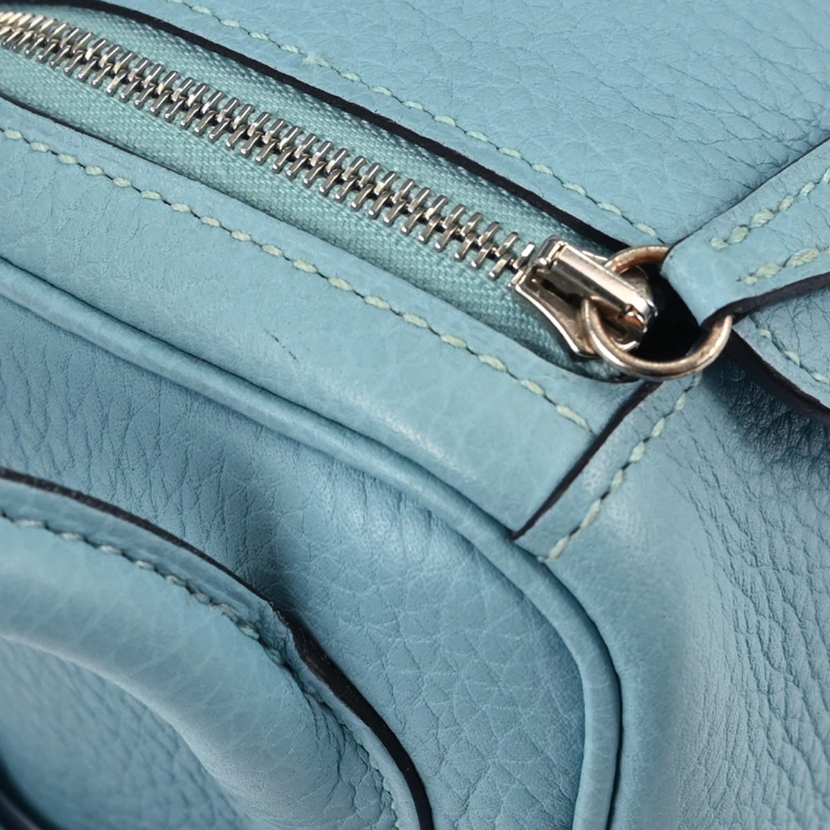 Hermes Blue Atoll Taurillon Clemence Lindy 26 Shoulder Bag