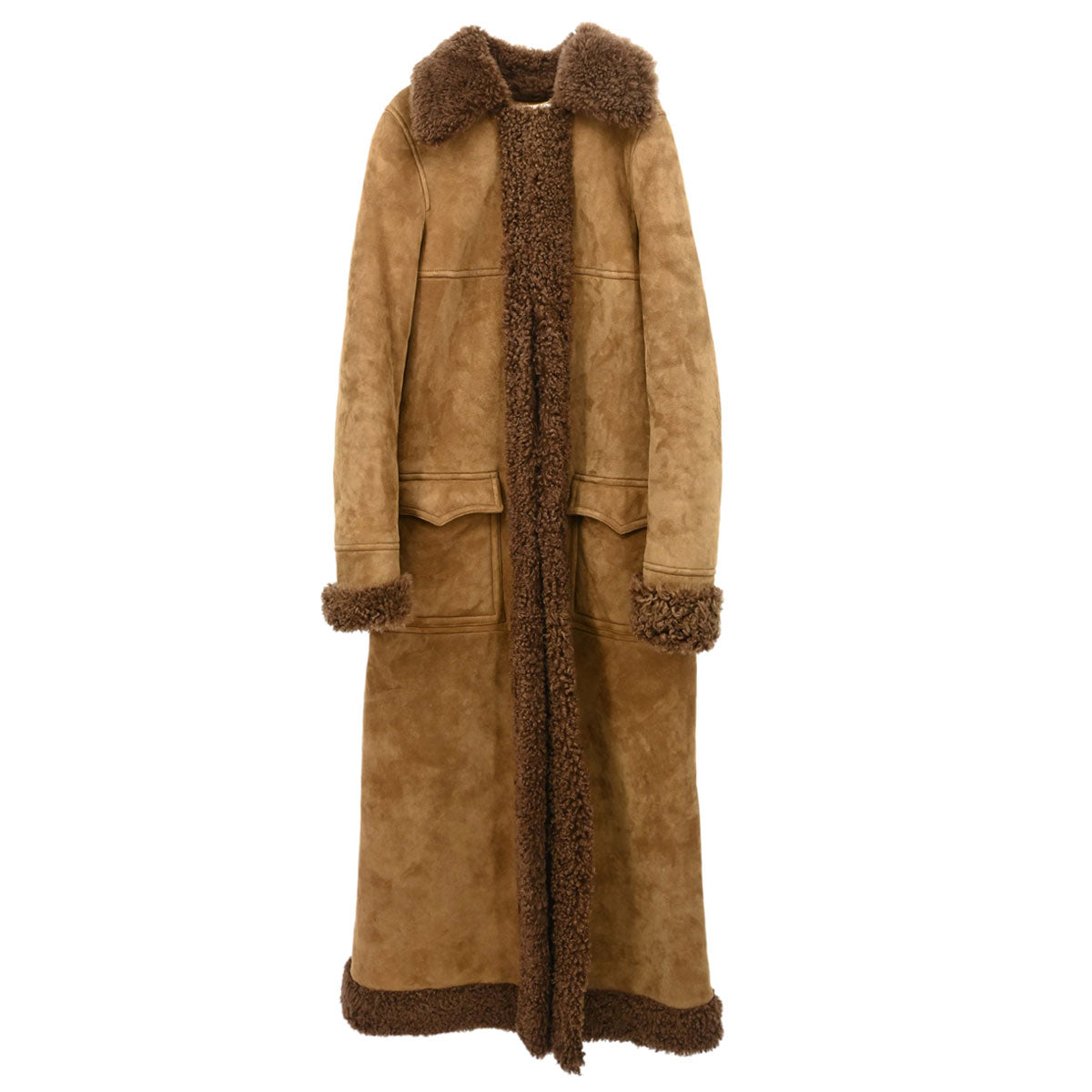 Saint Laurent 2016 Mouton Coat Brown #F36