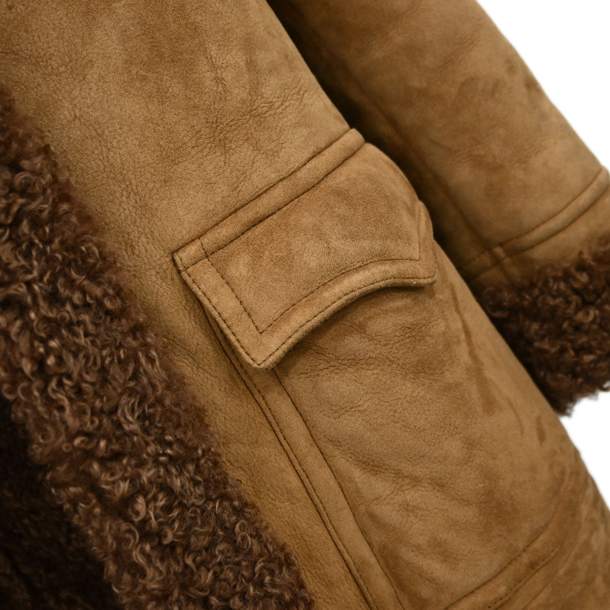 Saint Laurent 2016 Mouton Coat Brown #F36