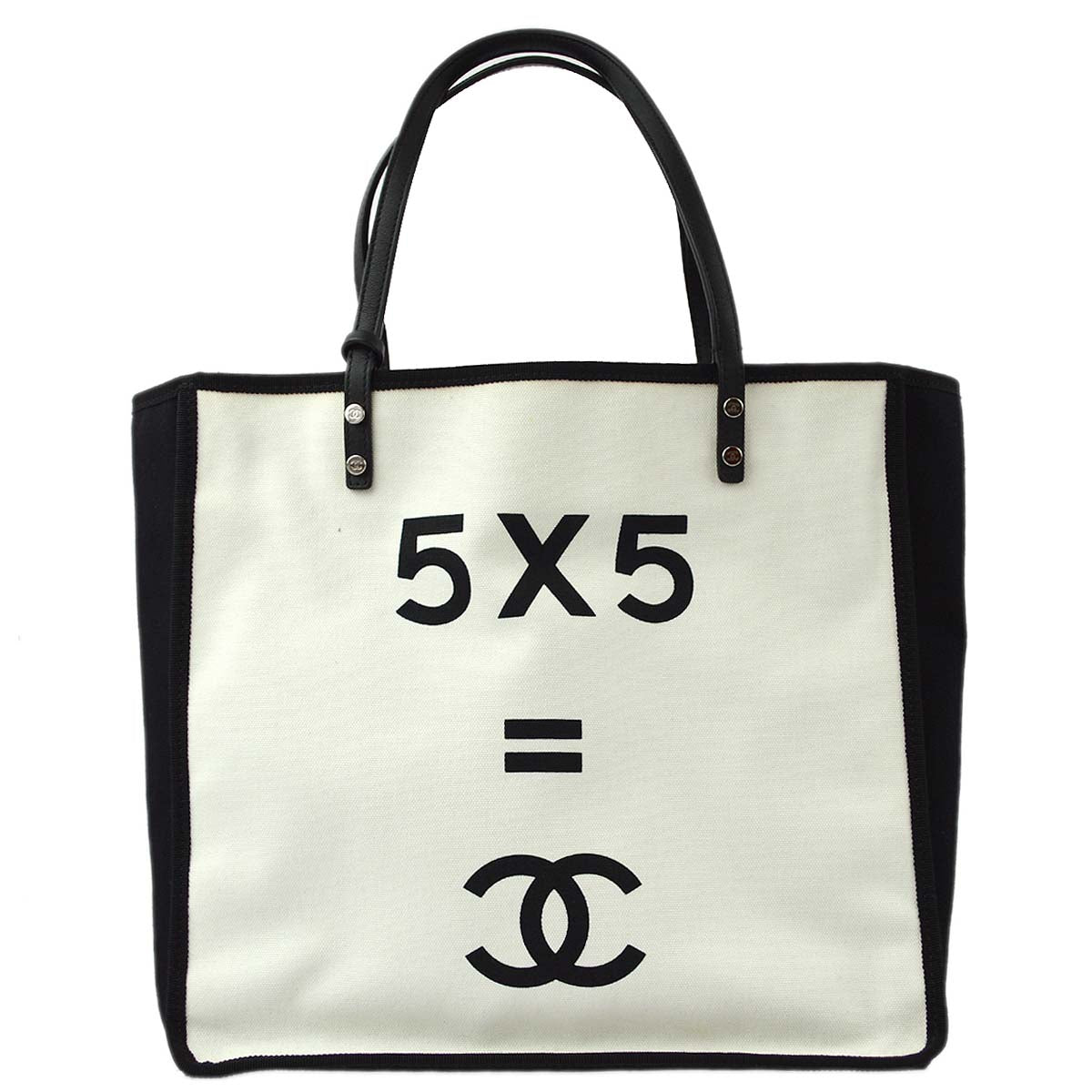 Chanel 2014-2015 White Canvas Tote Handbag