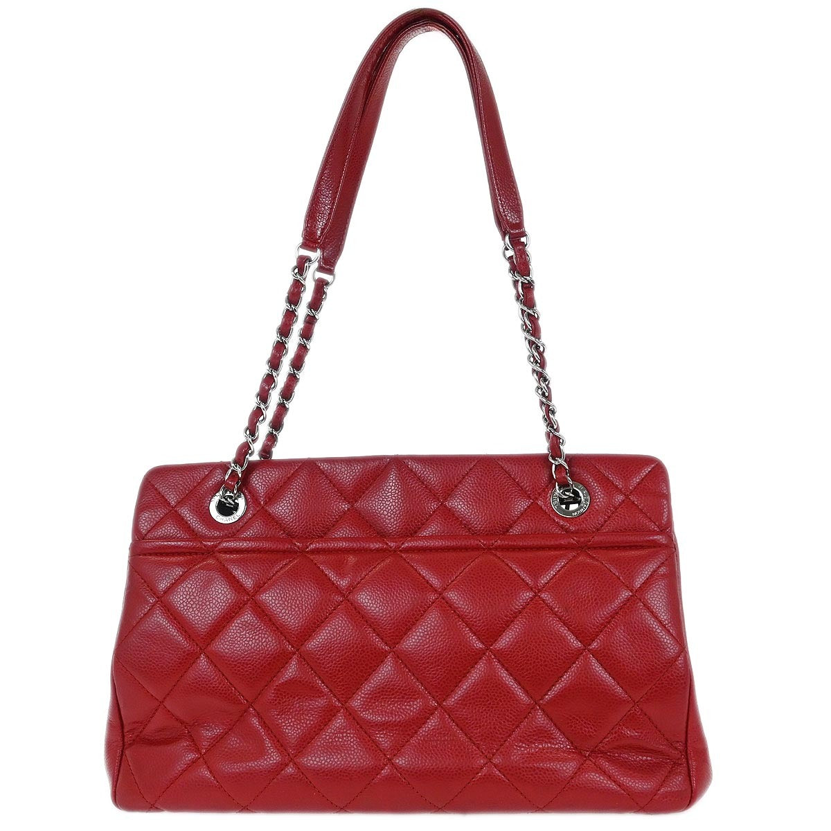 Chanel 2012-2013 Red Caviar Timeless CC Chain Tote Bag