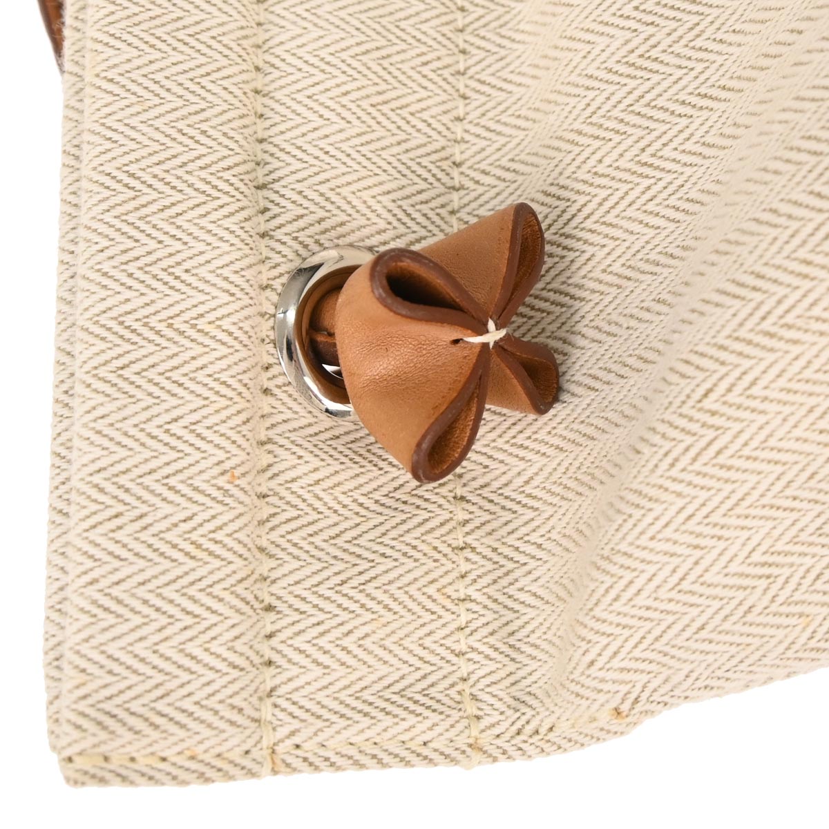 Hermes Beige Gold Toile Chevrons Aline MM Shoulder Bag