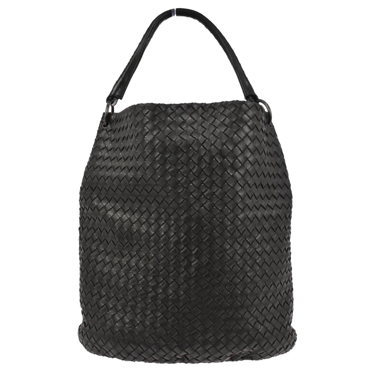 Bottega Veneta Black Lambskin Intrecciato Handbag