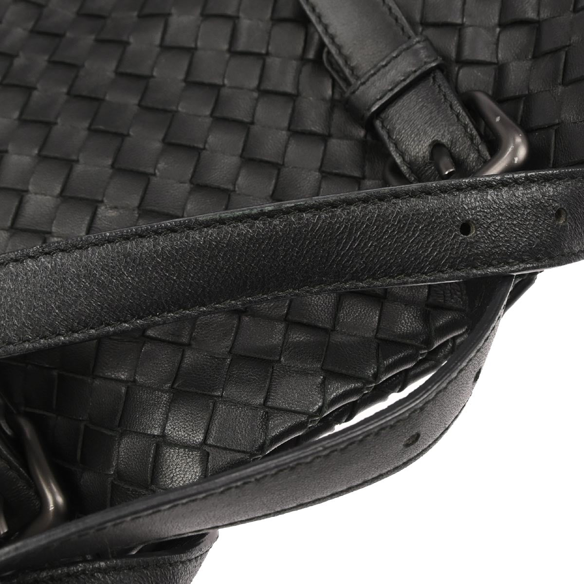 Bottega Veneta Black Lambskin Intrecciato Handbag