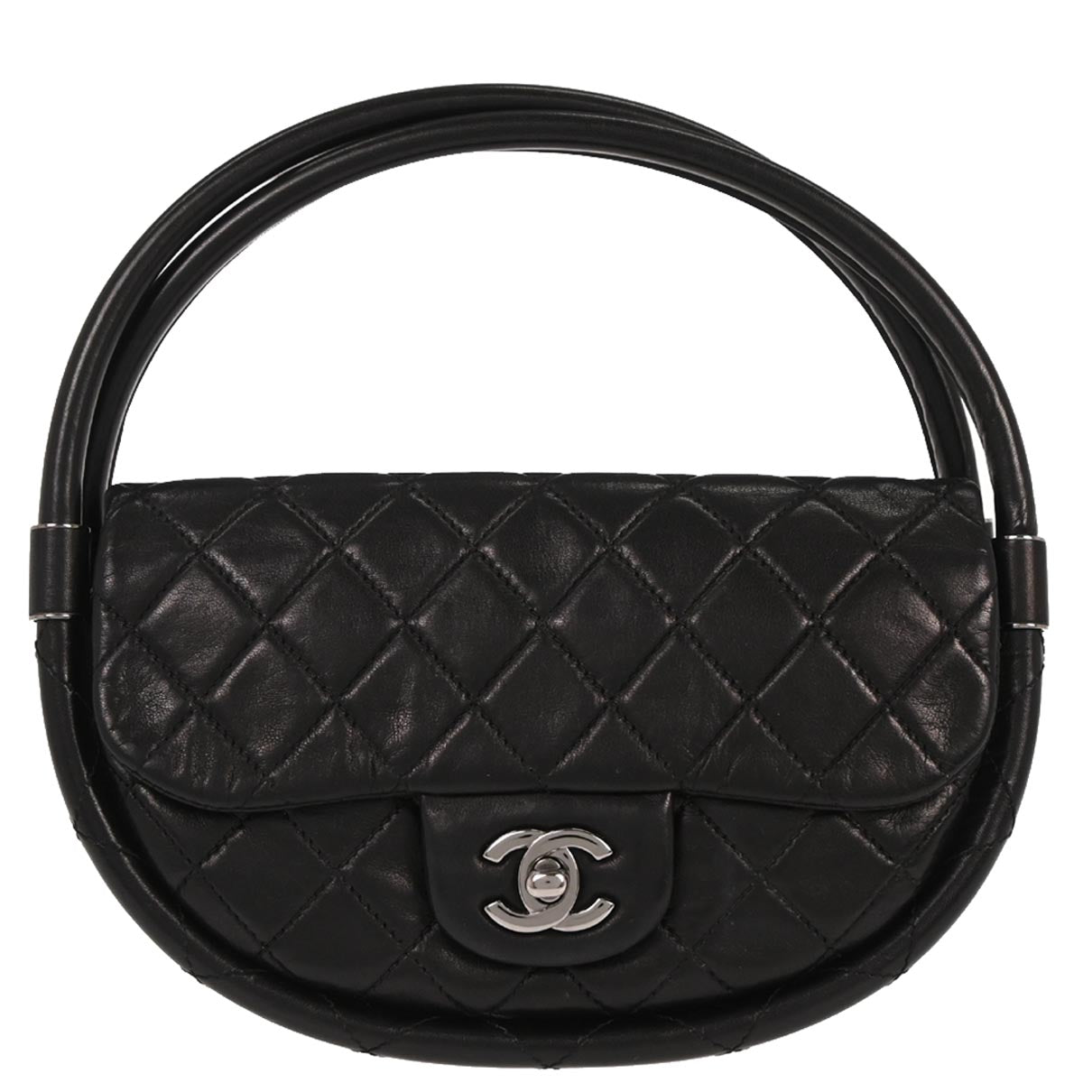 Chanel Black Lambskin Hula Hoop Small Handbag