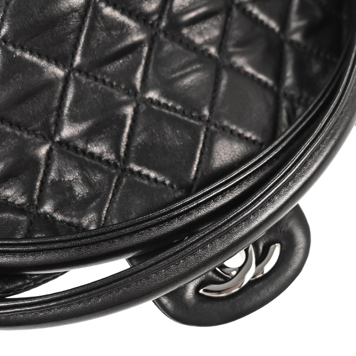 Chanel Black Lambskin Hula Hoop Small Handbag