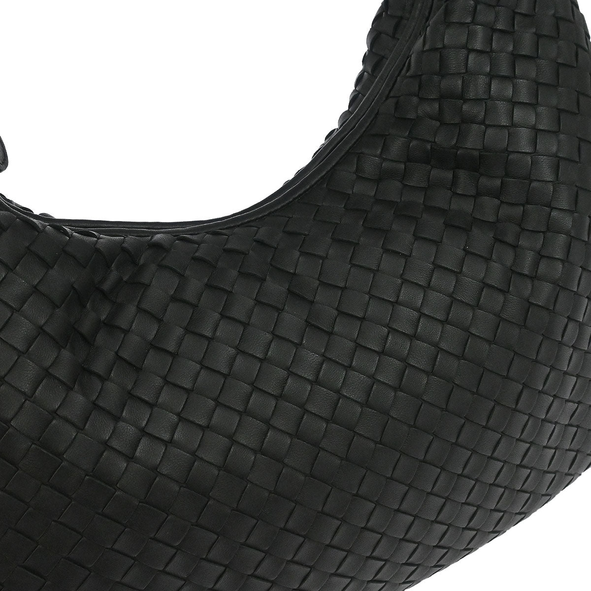 Bottega Veneta Black Lambskin Intrecciato Hobo Handbag