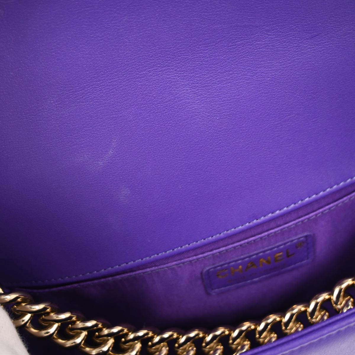 Boy Chanel Purple Lambskin Medium Shoulder Bag