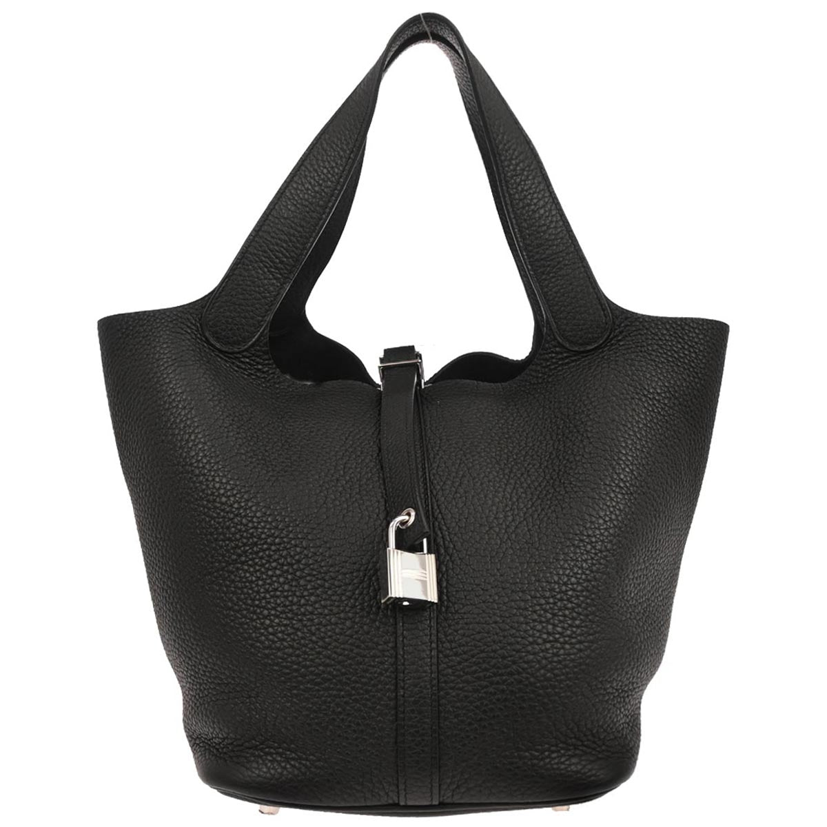 Hermes Black Taurillon Clemence Picotin Lock 22 MM Handbag