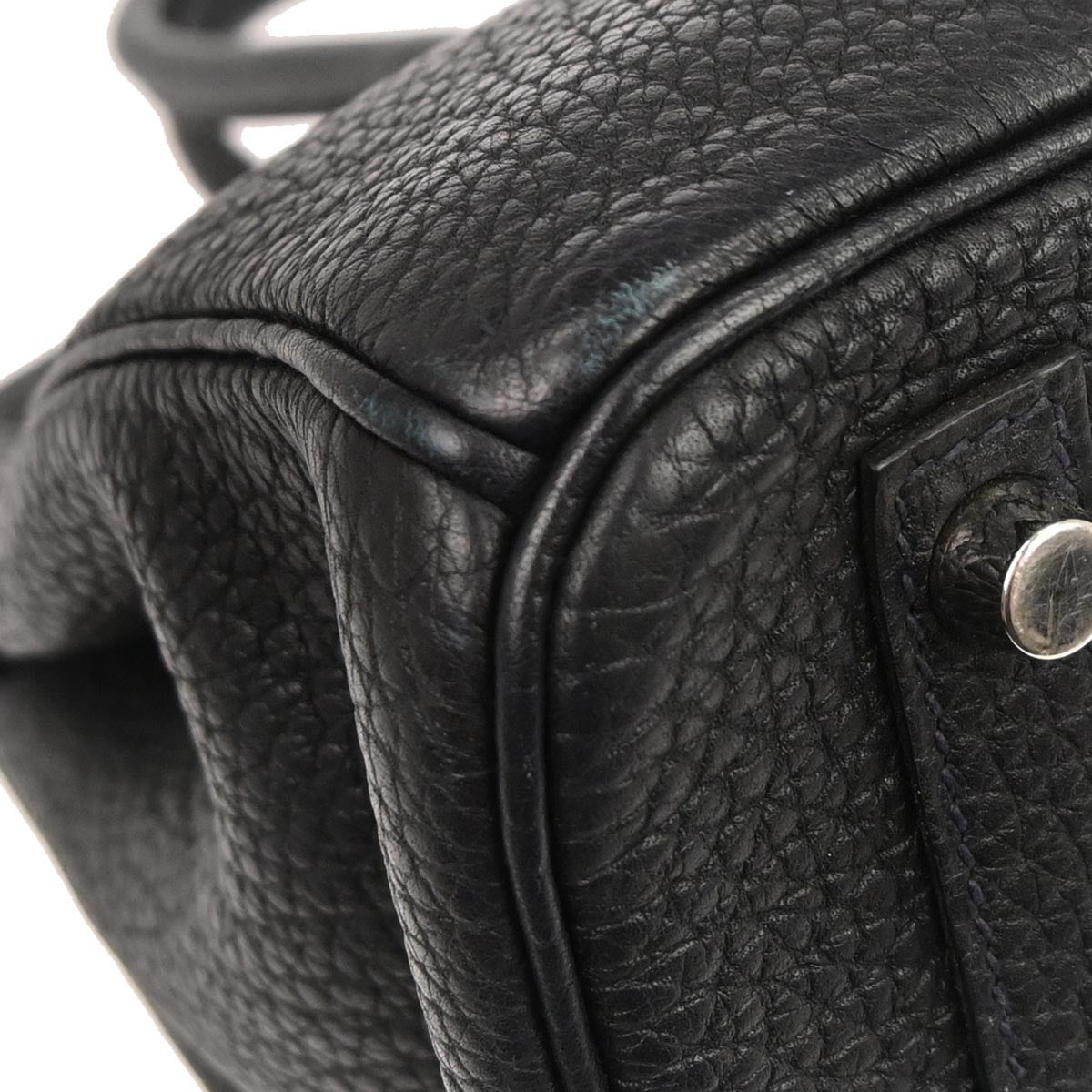 Hermes Blue Indigo Fjord Birkin 30 Handbag