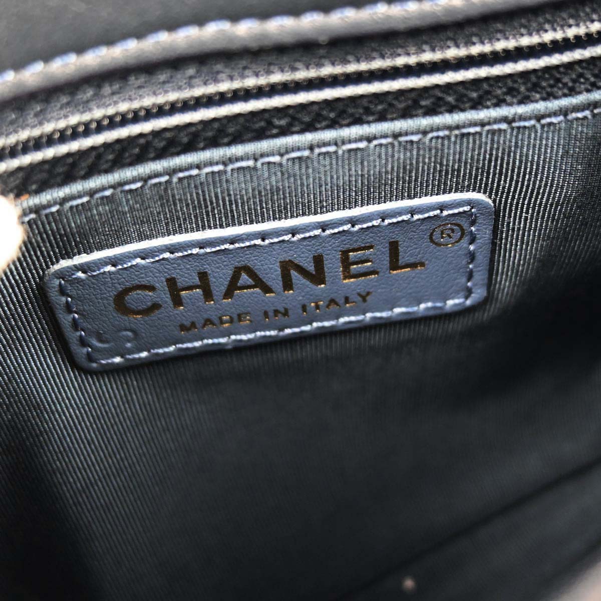 Chanel Navy Calfskin Top Handle 2way Shoulder Handbag